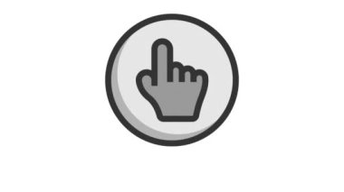 Beyaz arkaplandaki El Tıklama İmleci canlandırma simgesi