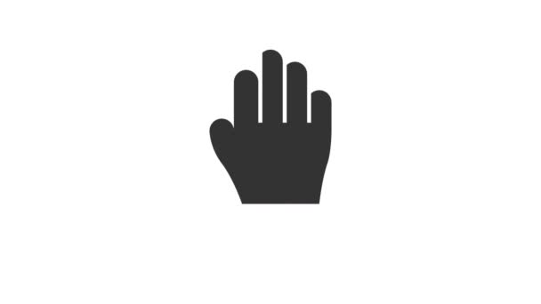 Mão Mover Ícone Animado Cursor Fundo Branco — Vídeo de Stock
