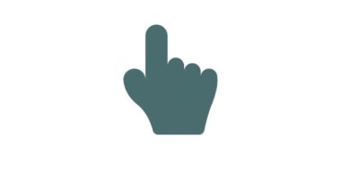 Beyaz arkaplandaki El Tıklama İmleci canlandırma simgesi