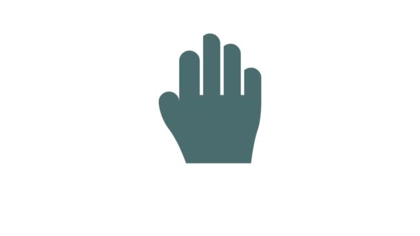 Hand Move Cursor Animated Icon White Background — Stock Video
