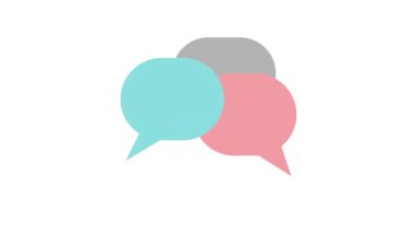 Beyaz arkaplan canlandırılmış simge üzerine Konuşma Baloncuğu