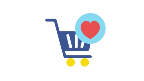 Favorite Cart Social Network Animated Icon — Stock Video