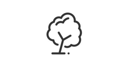 Beyaz arkaplanda Ağaç Canlandırılmış Simgesi.