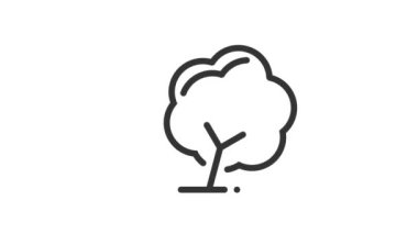 Beyaz arkaplanda Ağaç Canlandırılmış Simgesi.