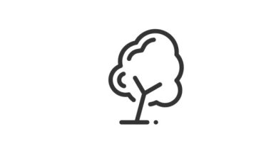 Beyaz arkaplanda Ağaç Canlandırılmış Simgesi.