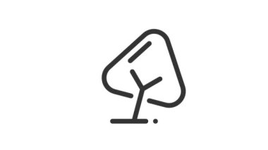 Beyaz arkaplanda Ağaç Canlandırılmış Simgesi.