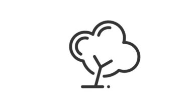 Beyaz arkaplanda Ağaç Canlandırılmış Simgesi.