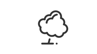 Beyaz arkaplanda Ağaç Canlandırılmış Simgesi.