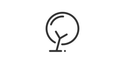 Beyaz arkaplanda Ağaç Canlandırılmış Simgesi.