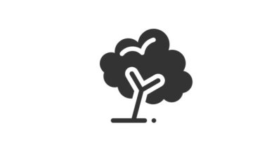 Beyaz arkaplanda Ağaç Canlandırılmış Simgesi.