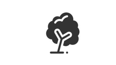 Beyaz arkaplanda Ağaç Canlandırılmış Simgesi.