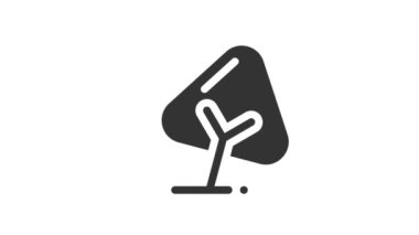 Beyaz arkaplanda Ağaç Canlandırılmış Simgesi.