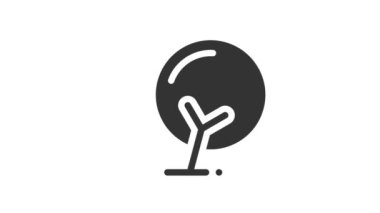 Beyaz arkaplanda Ağaç Canlandırılmış Simgesi.