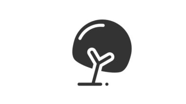 Beyaz arkaplanda Ağaç Canlandırılmış Simgesi.