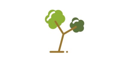 Beyaz arkaplanda Ağaç Canlandırılmış Simgesi.