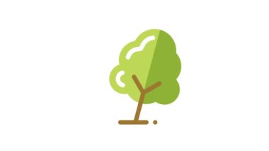 Beyaz arkaplanda Ağaç Canlandırılmış Simgesi.