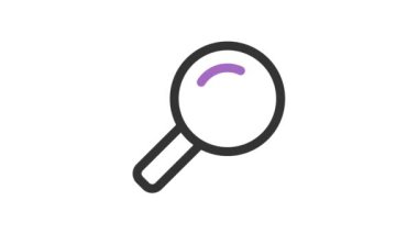 Beyaz arkaplanda Arama, Web Arayüzü canlandırma simgesi.