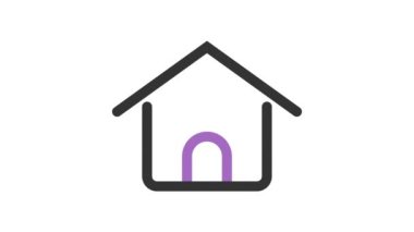 Beyaz arkaplanda ev, Web Arayüzü canlandırma simgesi.