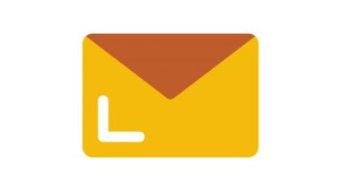 Beyaz arkaplanda e- posta, Web Arayüzü canlandırılmış simgesi.