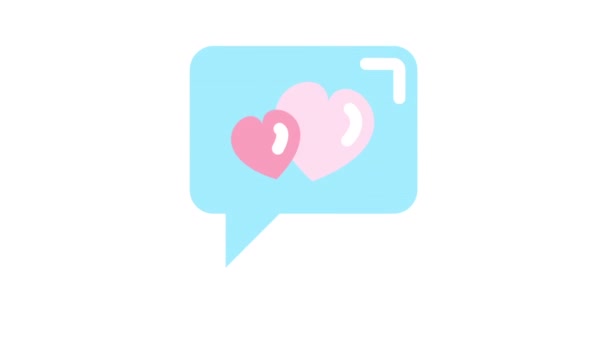 Bolha Discurso Dia Dos Namorados Ícone Animado Fundo Branco — Vídeo de Stock