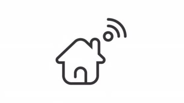 Ev, Nesnelerin İnterneti şeffaf arkaplanda canlandırılmış simge.