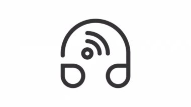 Kulaklık, Nesnelerin İnterneti şeffaf arkaplanda canlandırılmış simge.