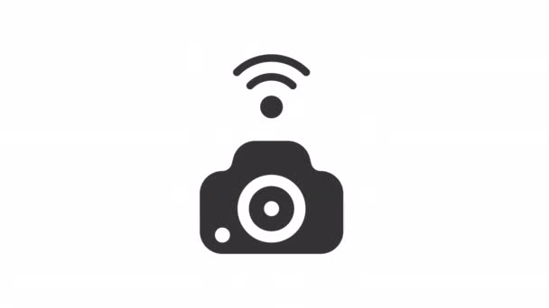Camera Internet Things Geanimeerd Pictogram Transparante Achtergrond — Stockvideo