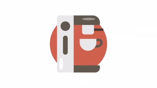 Máquina Café Icono Animado Cafetería Sobre Fondo Transparente — Vídeos de Stock