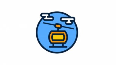 Kablo Araba ve Ulaşım simgesi şeffaf arkaplanda.