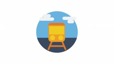 Saydam arkaplanda Tren ve Ulaşım canlandırma simgesi.