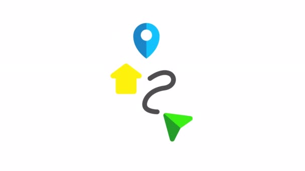 Навигатор Местоположение Карта Анимированная Иконка Прозрачном Фоне — стоковое видео