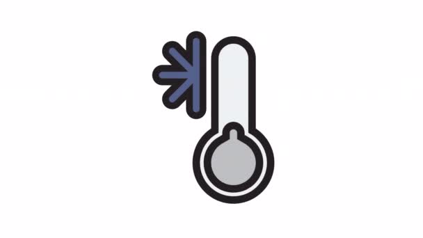 Холодная Погода Анимированная Иконка Прозрачном Фоне — стоковое видео