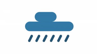 Yağmurlu, şeffaf arkaplanda hava canlandırmalı simge.