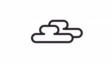 Şeffaf arkaplanda bulutlu, hava canlandırmalı simge.