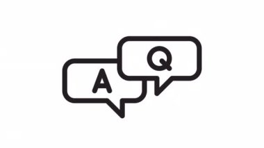 Şeffaf arkaplanda Soru ve Yanıt, Sorular ve SSS canlandırma simgesi.