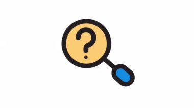 Saydam arkaplan üzerinde soru, sorular ve SSS canlandırma simgesi aranıyor.