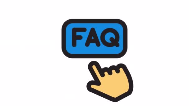 Cliquez Sur Faq Questions Faq Icône Animée Sur Fond Transparent — Video