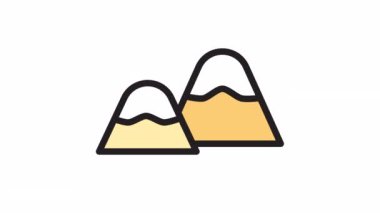 Dağlar, şeffaf arkaplanda Kış Canlandırma simgesi.