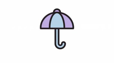 Şemsiye, şeffaf arkaplanda bahar canlandırmalı simge.