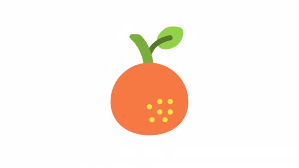 Orange Spring Animerad Ikon Transparent Bakgrund — Stockvideo