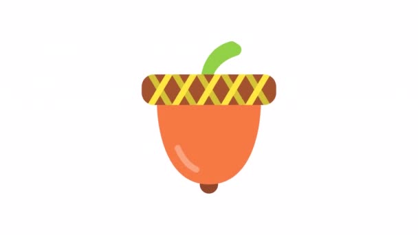 Acorn Spring Animated Icon Transparent Background — Stock Video