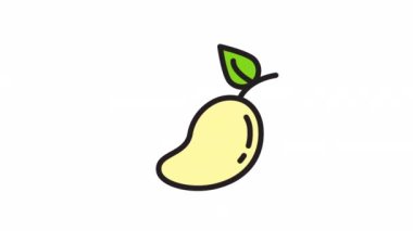 Mango, şeffaf arkaplanda meyve canlandırma simgesi.