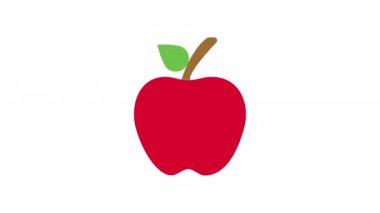 Şeffaf arkaplanda elma ve meyve canlandırma simgesi.