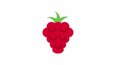 Ahududu, şeffaf arkaplanda meyve canlandırma simgesi.