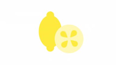 Lemon, şeffaf arkaplanda meyve canlandırma simgesi.