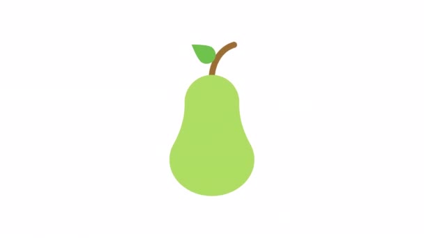 Päron Frukt Animerad Ikon Transparent Bakgrund — Stockvideo