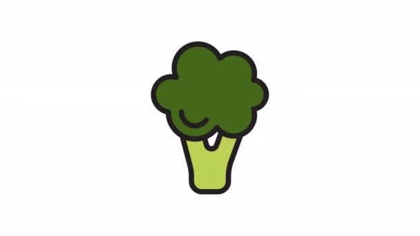 Broccoli Grönsaker Animerade Ikon Transparent Bakgrund — Stockvideo