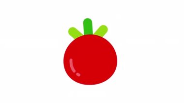 Domates, sebzeler şeffaf arkaplanda canlandırılmış simge.