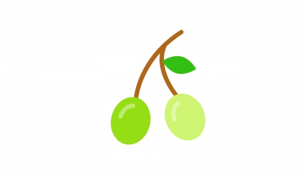Olive Grönsaker Animerade Ikon Transparent Bakgrund — Stockvideo