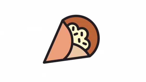 Krep Bakery Animované Ikony Průhledném Pozadí — Stock video